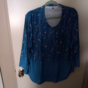 Woman;s Blue with gold top size3X NEW